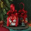 1Pc Christmas Canvas Gift Bag - Hand-carrying Xmas Eve Handbag, Ideal for Candy & Peace Holiday Packaging
