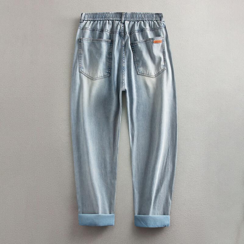 MONTAGUT Men's Smooth Tencel Breathable Loose Jeans