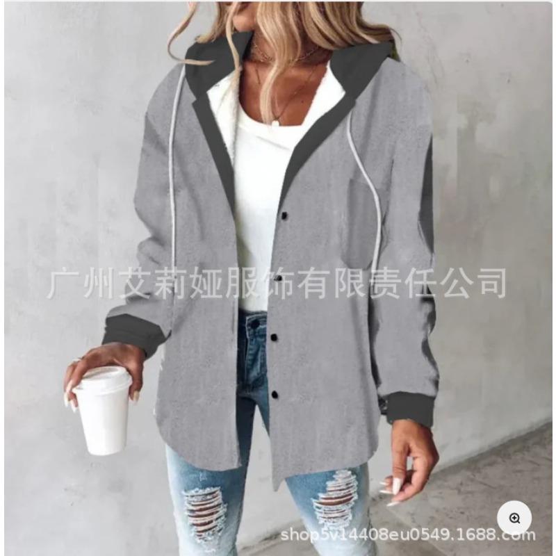 QICED Women's Vintage Casual Autumn Winter Long Sleeve Jackets & Coats