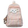 Student School Bag Women's Striped Print Backpack Large Capacity Backpack