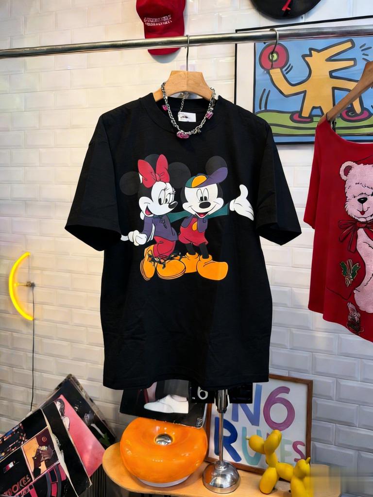 Disney Mickey Minnie Mouse Vintage T Shirt Women Man 2026 Summer Short Sleeve Cotton Tops Graphic Tee Casual Fashion Y2k Clothes