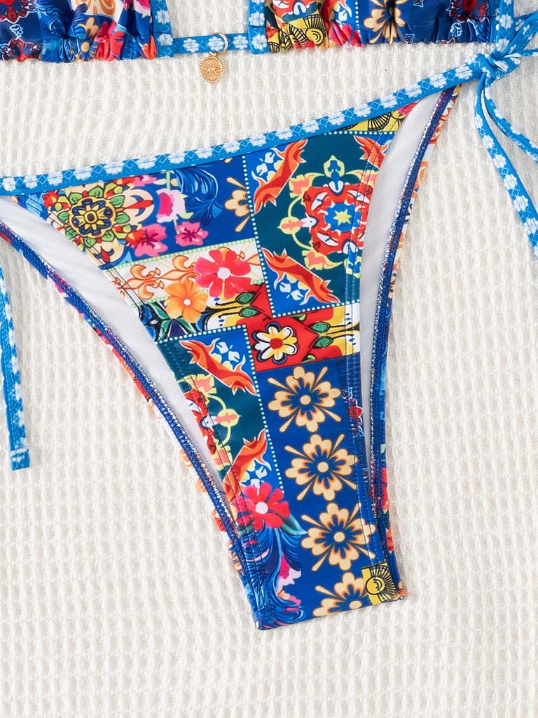 2026 New Style Printed Tie Side Pendant Sexy Bikini Swimsuit Comfortable Stylish For Summer Holiday & Resort