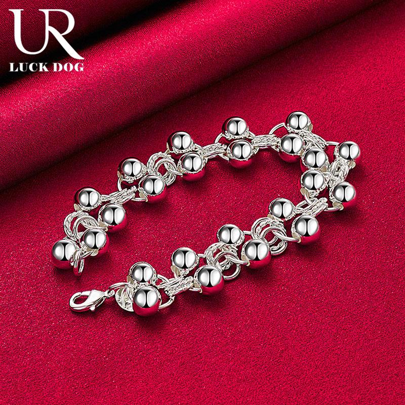 925 Sterling sølv runde glatte helperlearmbånd motesmykker