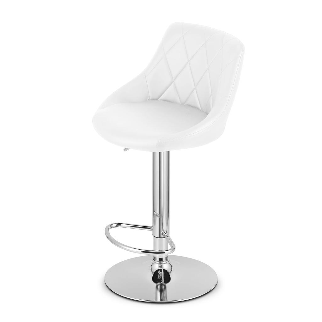 Kast Stool - White Eco-Leather/Chrome Base X 2