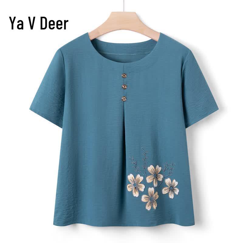 YALU Women s Summer Short-Sleeve T-Shirt & Pants Set XXL