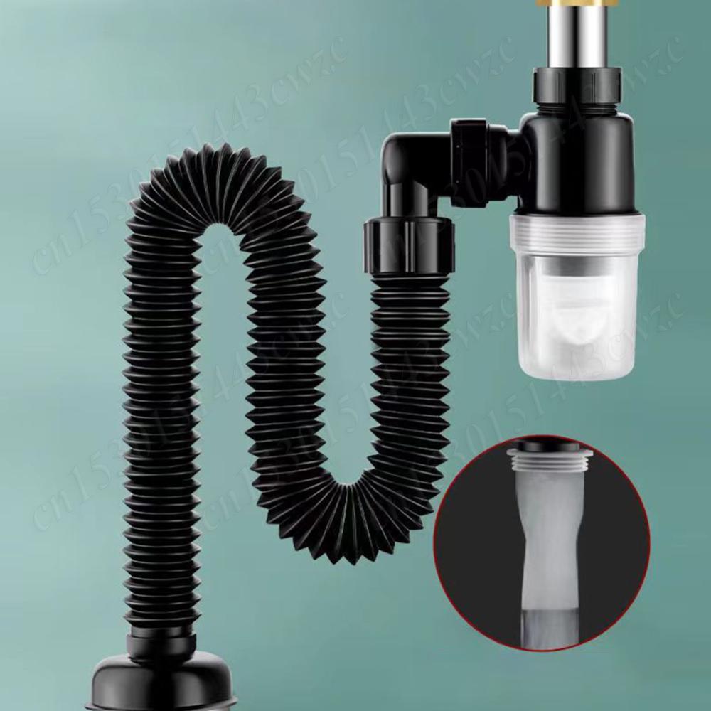 Flexible Downspout Anti Clogging Telescopic Flexible Sink Drain Home Sink Hose Sink Deodorant Strainer Drain for Bathroom Sink