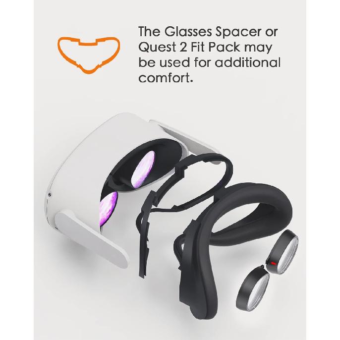 Amavasion Glasses Lenses Compatible with Quest 3S/2, VR Lenses Insert Easy-to-Install Frame Plus Lens Combination SPH:-3.50 (One Lens)
