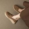 Fashion New Spring/autumn Sheep Suede Women Shoes Round Toe Loafers Shoes for Women Fashion Platform Women Pumps Wedge Heel Shoes