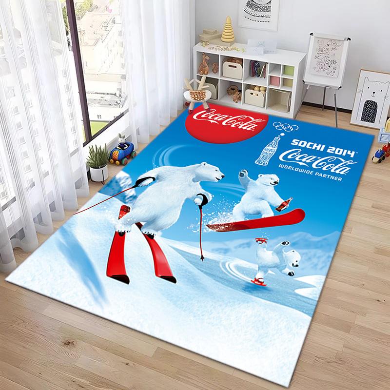 Christmas gift Halloween themed cola beverage Coca Cola carpet is suitable for living room and bedroom doormats office balcony decorative carpet V25