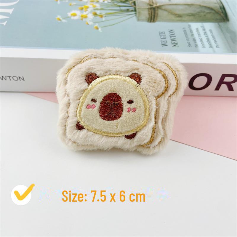 

Мультяшная плюшевая кукла-гамбургер в виде капибары ручной работы - аксессуар для одежды своими руками Back Opening [Accessories]