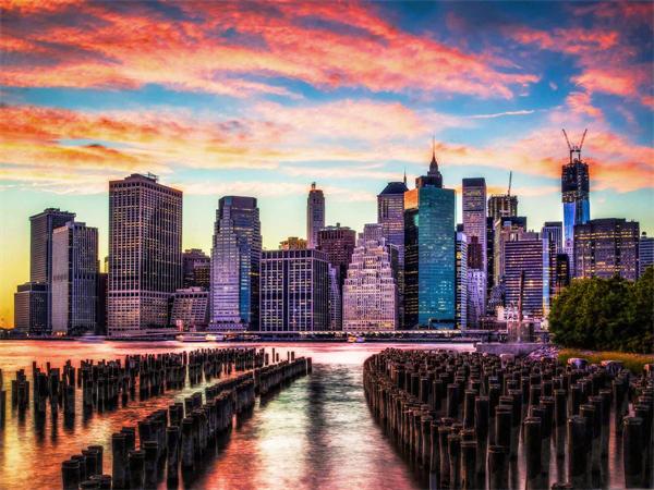 5D DIY Diamantová Mozaika Městská Krajina Plné Čtvercové Kulaté Vyšívání Mozaika Budovy Scenérie Domácí Dekorace