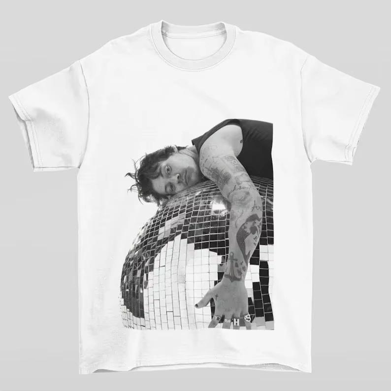 Summer 202526 HARRY STYLES Graphic Pure Cotton Print Popular Artist Popular Unisplusgender Casual Tshirt