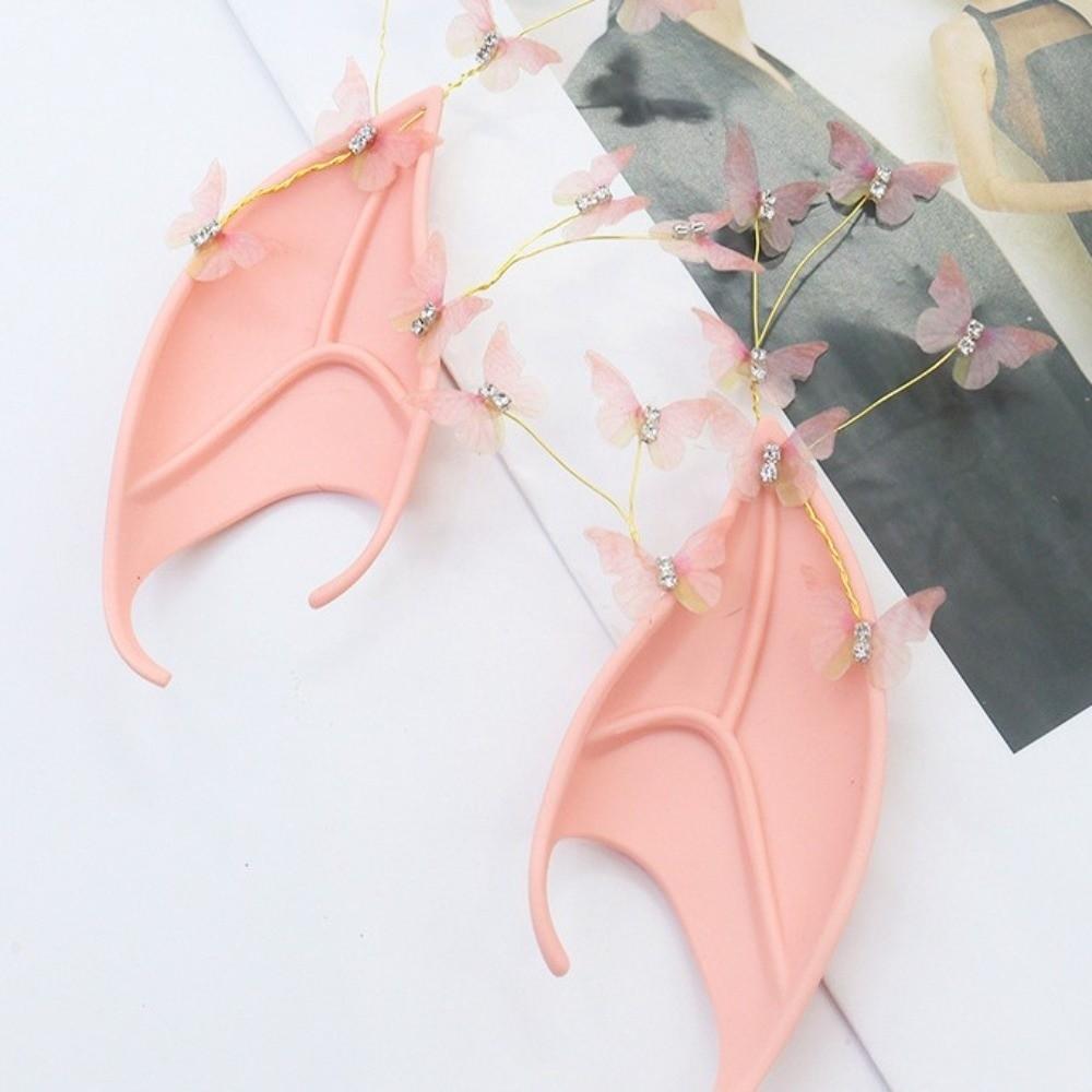 Pearl Zinc Zinc Alloy Halloween False Ears Forest Butterfly Latex Ear Cuff Jewelry  Dress Up