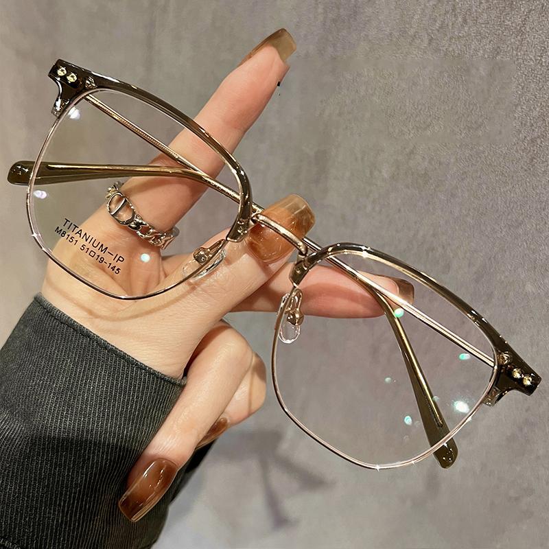 New Super Light Half-frame Glasses For Women Fashion Large Frame Face Small Eyes