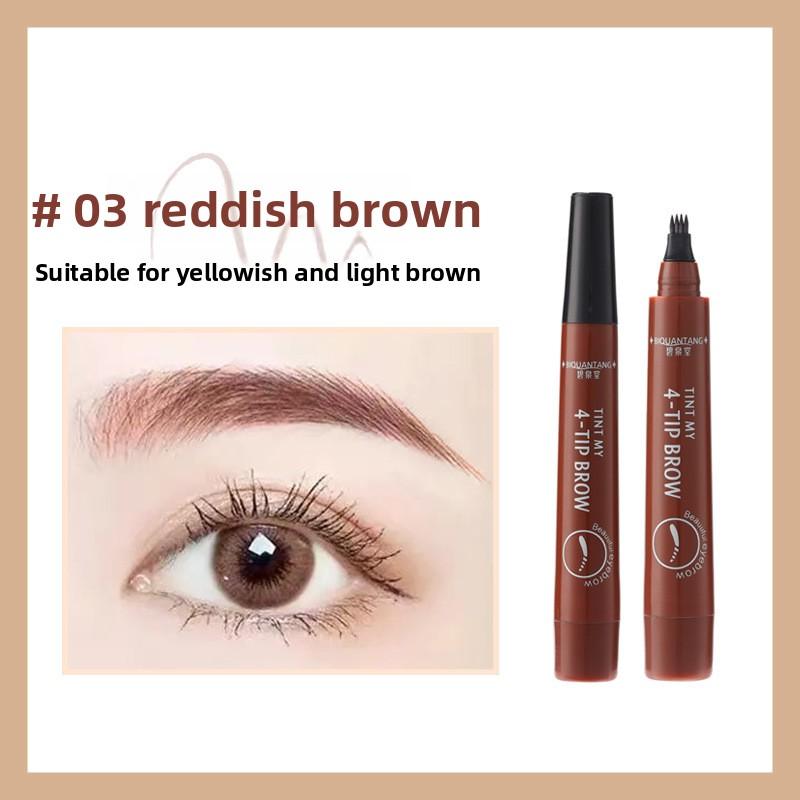 Four-Pronged Waterproof Eyebrow Pencil Long-Lasting Smudge-Proof for Beginners Universal Use 3 Year Shelf Life