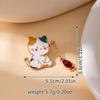 Childlike Kitten Fishing Brooch Cute Japanese Badge Cartoon Pin Buckle Pin Decoration Student Schoolbag Pendant