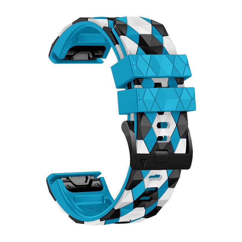 22 26mm Quick Fit Watchbands For Garmin Fenix 6 6X Pro 7 7X 5X 5 Plus 3HR Silicone Easyfit Wrist Band Football Pattern Strap