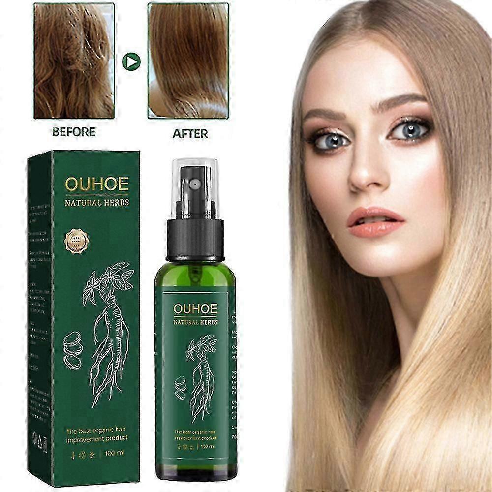 Ginseng Hair Growth Liquid Herbal Hair Growth Spray Anti-fall Tough Hair Root Moisturize Hair Care Essence 100ml