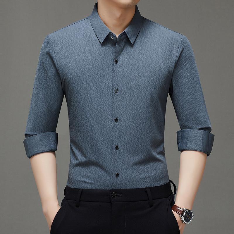 Autumn Men's Long-sleeved Shirt High-end Middle-aged and Young Men's Clothing Casual and Comfortable Dad Clothing