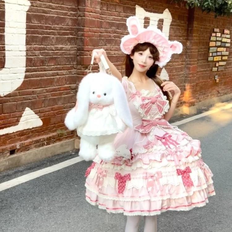 Plush Bunny Backpack For Kids With Cartoon Design And Soft Material For Daily Use