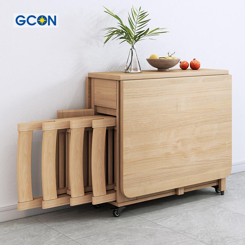 Zhigong Extendable Folding Dining Table Set for Small Apartments