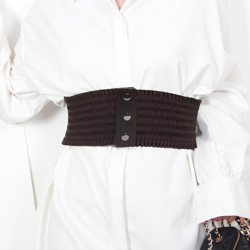 Women'S Elastic Wide Waist Belt Retro Classic Versatile Suitable For Dresses Coats Jeans And Belts.