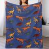 Classic Dinosaur Design Throw Blanket Luxurious Soft Fuzzy Blanket for Sofa Bed