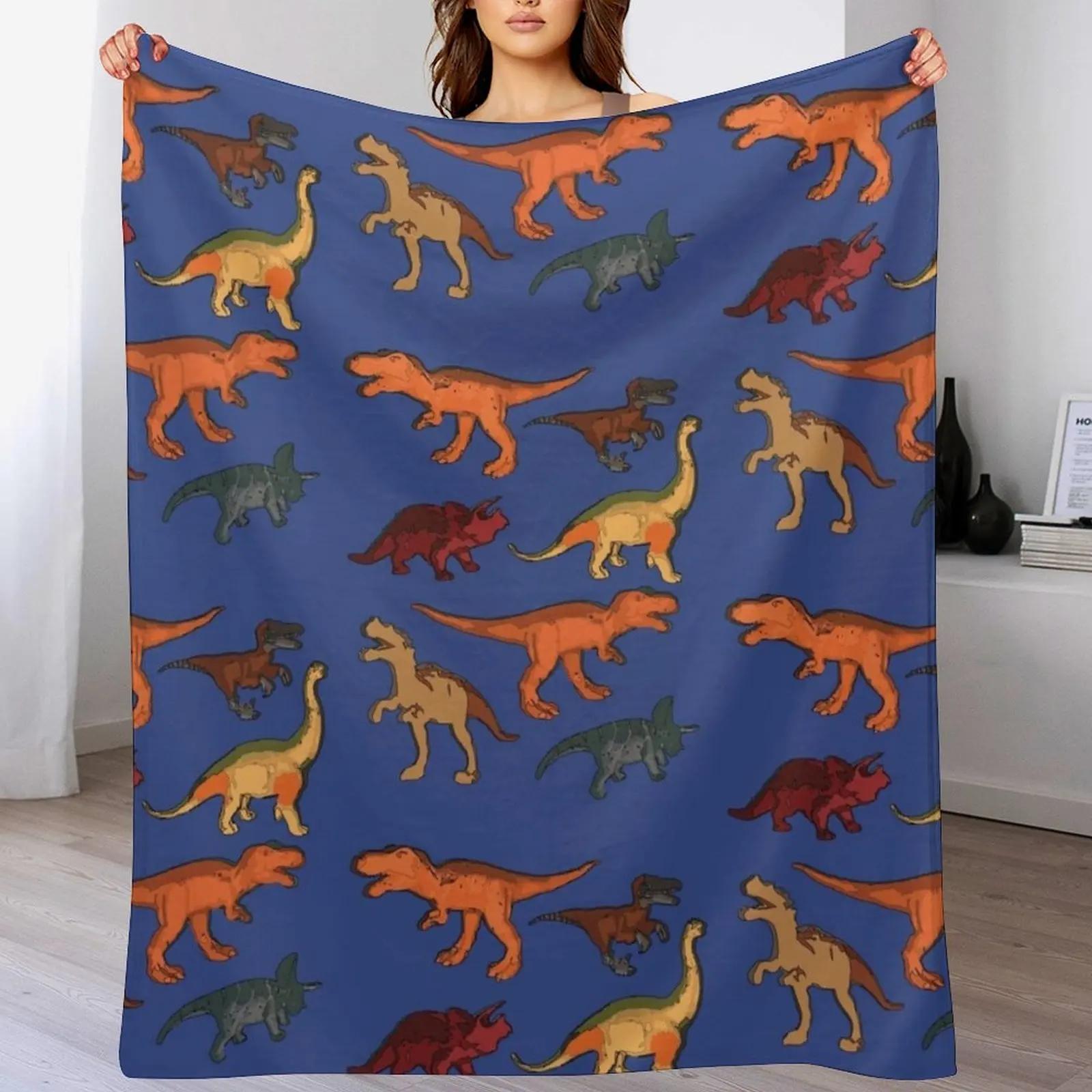 Classic Dinosaur Design Throw Blanket Luxurious Soft Fuzzy Blanket for Sofa Bed 102x76cm(40x30in)