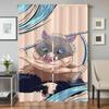 Window Kitchen Curtains for Living Room 2 Pieces Blackout Curtains Door Curtain D-demon S-slayer Bedroom Decoration Partition