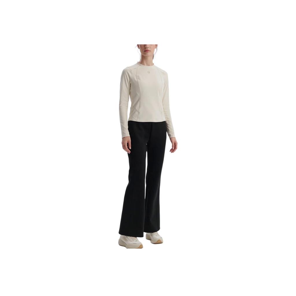 FILA Fitness Series Trendy Minimalist Solid Color Flared Casual Training Comfortable Versatile Knitted Sports Pants Women bottoms A11W541616FBK