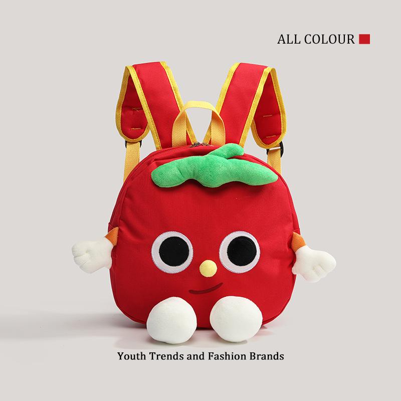 

Red Tomato Cartoon Backpack Cute Versatile Soft Girl Girl School Bag Female Doll Doll красный