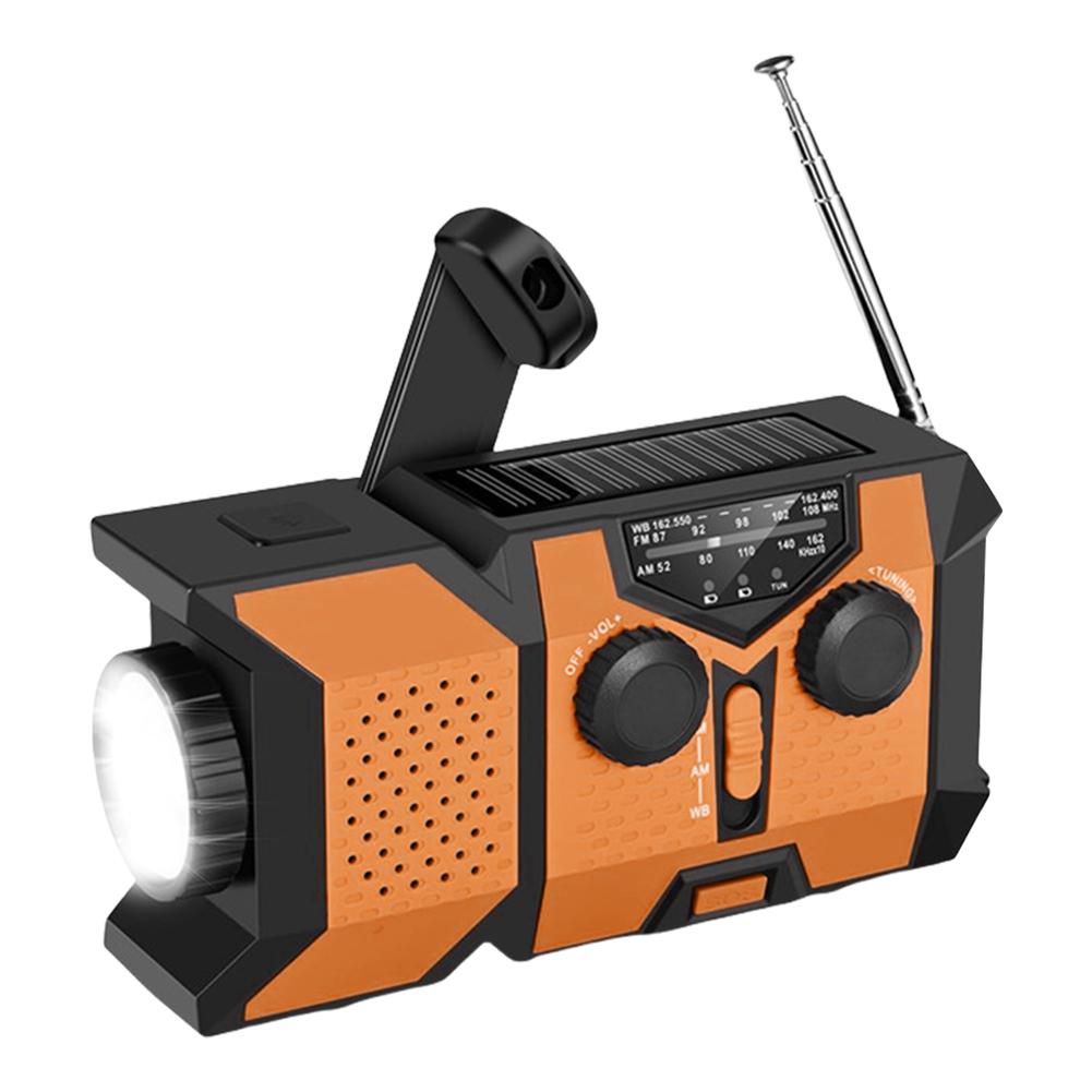 

Hand Crank Emergency Radio Solar Powered Radio with Power Bank SOS Flashlight Portable Radio for Outdoor Camping and Emergency помаранчевий