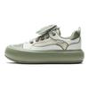Li Ning Puff Platform Fashion Comfortable Wear-Resistant Lightweight Low-Top Skate Shoes Women Sneaker Off-White Grass-Green AZGV086-3
