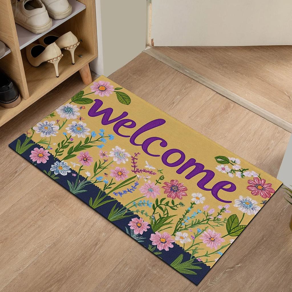 Flower Doormat Rug For Bedroom Living Room Garden Carpet Fireplace Floor Mat Kitchen Rug Non-slip Bathroom Mat Home Dec