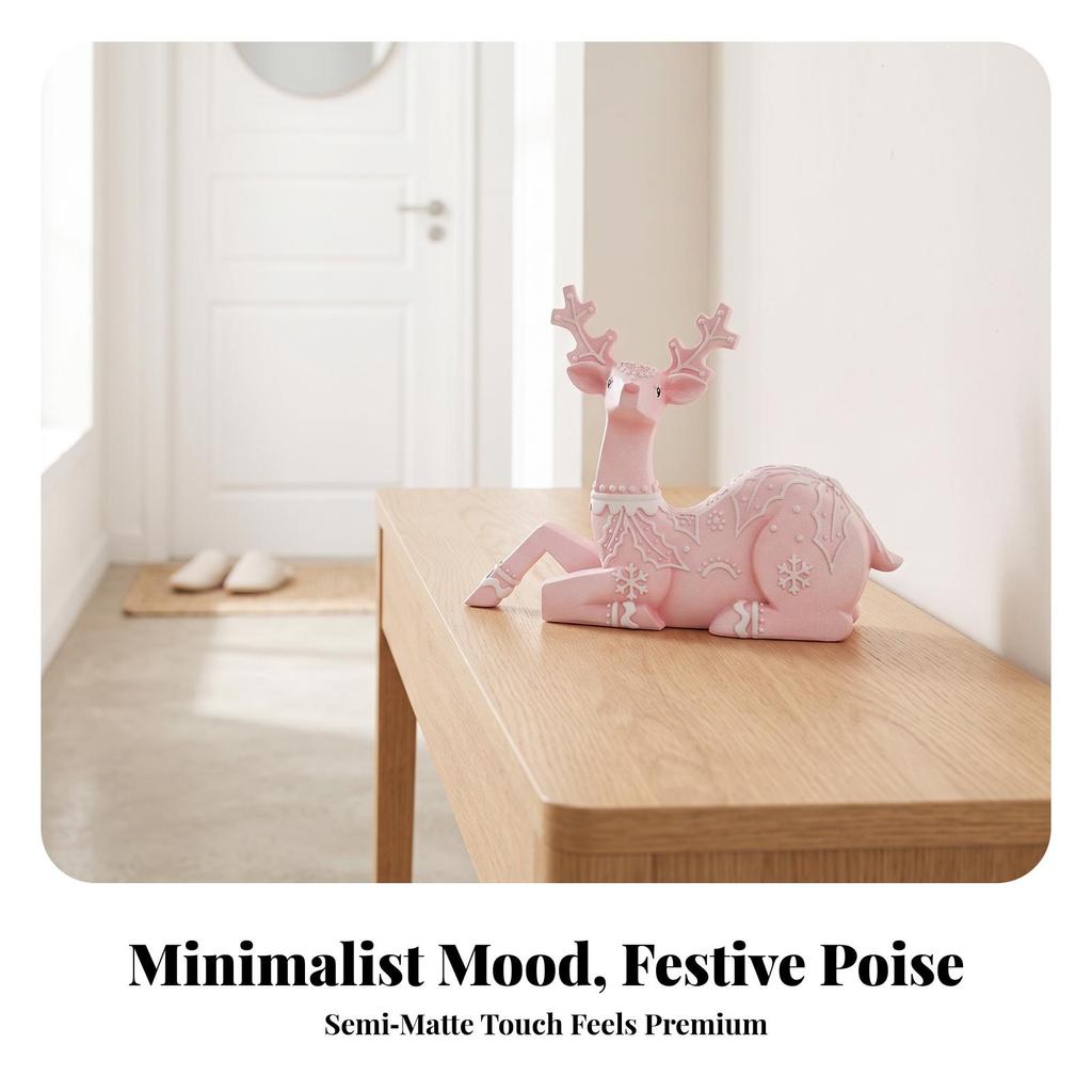 Christmas Reindeer Statue Tabletop Figurine Compact for Office
