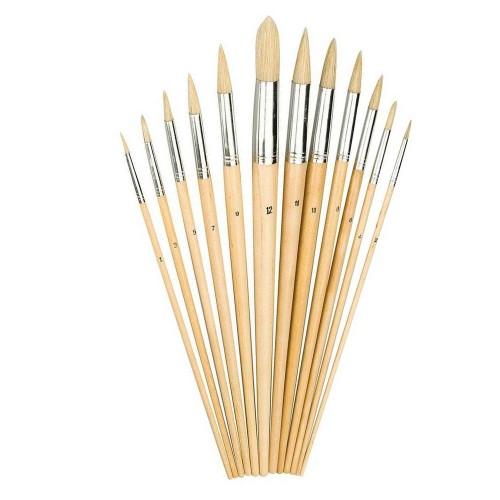 Silverline Wooden Point Paint Brush (Pack of 12)