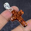 Baltic Amber Gemstone 925 Sterling Silver Jewelry Pendant 2.05"