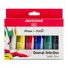 Acrylic Paint - AMSTERDAM - Standard Set 6 Tubes 20 Ml - Multicolor - Blue - Matte Finish