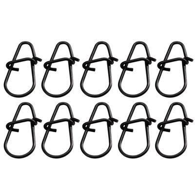 100 PCS Black Stainless Steel Fishing Snap Hooked Snap Pin Fastlock Clip Accessories Tackle for Barrel Swivel Lure Hook