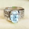 Aquamarine Oval Cut Gemstone With 925 Sterling Silver Ring For Men's #A749 JL375659079154