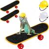 Helma pro mazlíčka Skateboard 3dílná sada Nastavitelná bezpečnostní helma Klobouk pro technické použití pro křečka Papouška Odolné hračky pro mazlíčky