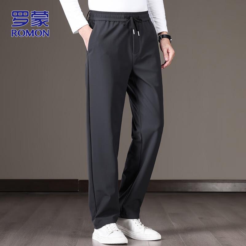 ROMON Men's Autumn/Winter Business Casual Straight-Leg Pants