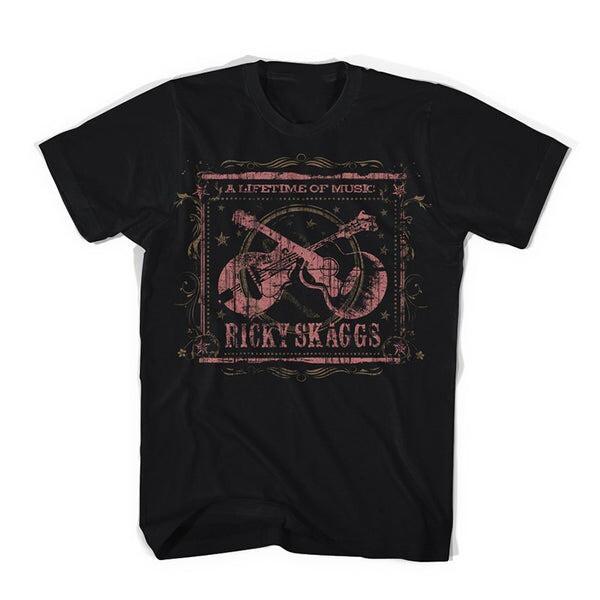 Ricky Skaggs “Lifetime of Music” LADIES fit Black T-Shirt Unisex T-Shirt S