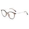 Danyang B0101SK Ultralight Round Retro TR90 Women's Myopia Glasses Frame in Tea Color