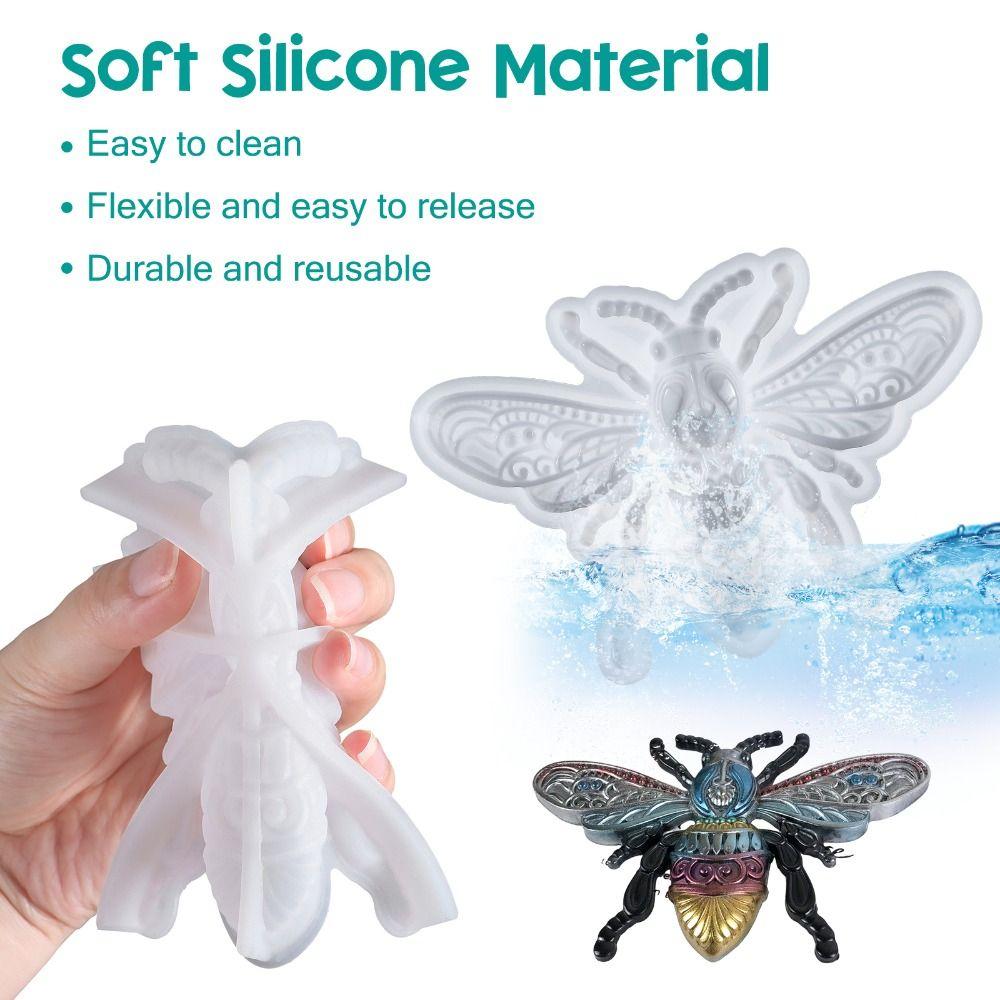 2pcs Dragonfly Bee 3D Dragonfly Shape Mould Insect Series Epoxy Resin Mold  DIY Craft