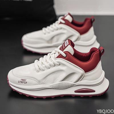 Chaussures pour hommes Printemps Nouveau Coupe basse Semelle souple Respirantes Blocs de couleurs Polyvalentes Tendance Décontractées Simples Résistantes à l'usure Chaussures de sport