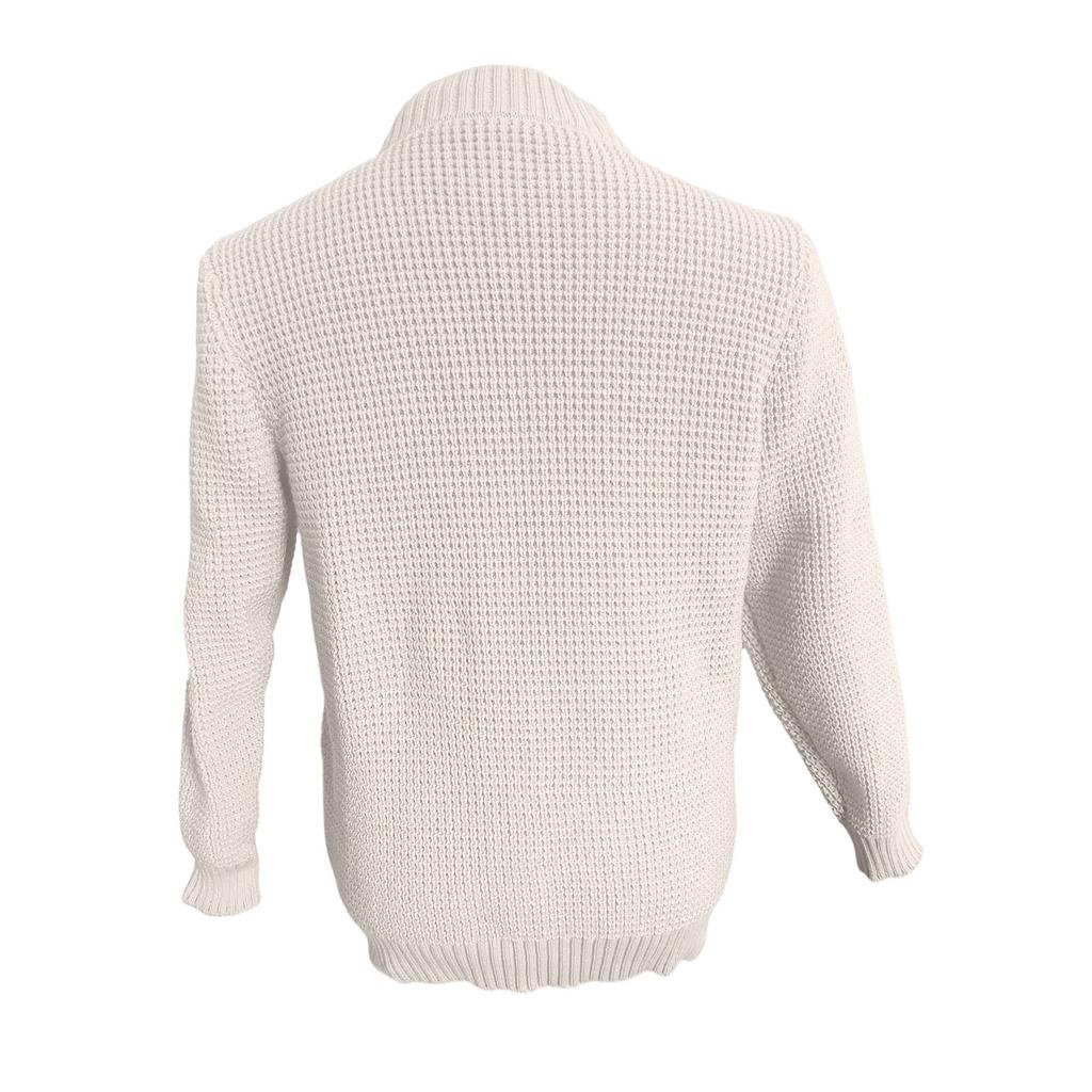 Men's Outdoor Casual Loose-fitting Stand-up Collar Zipper Cardigan Sweater Long-sleeved Knit Jacket