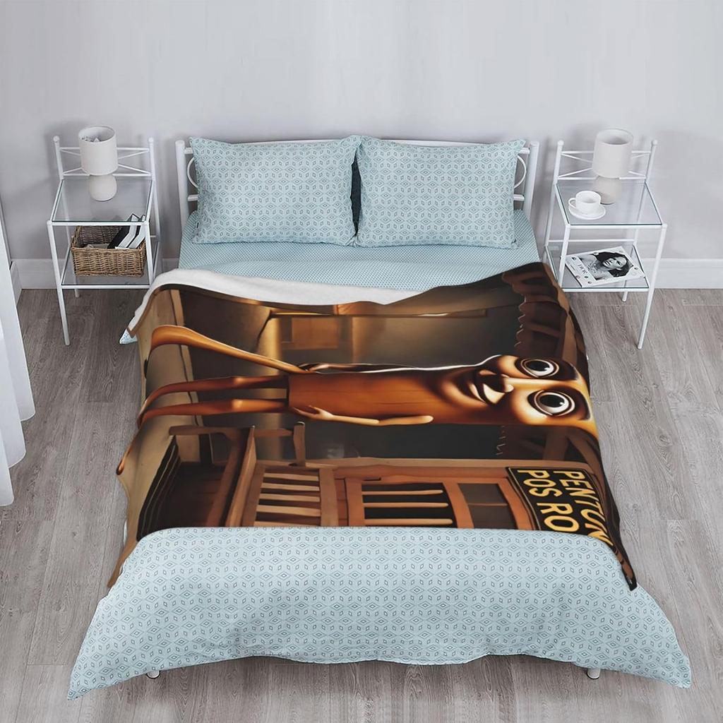 Ultra-Soft Microfiber Plush Blanket Tung Tung Tung Sahur All Seasons Warm Cozy Flannel Sherpa Blankets for Outdoor Office Travel