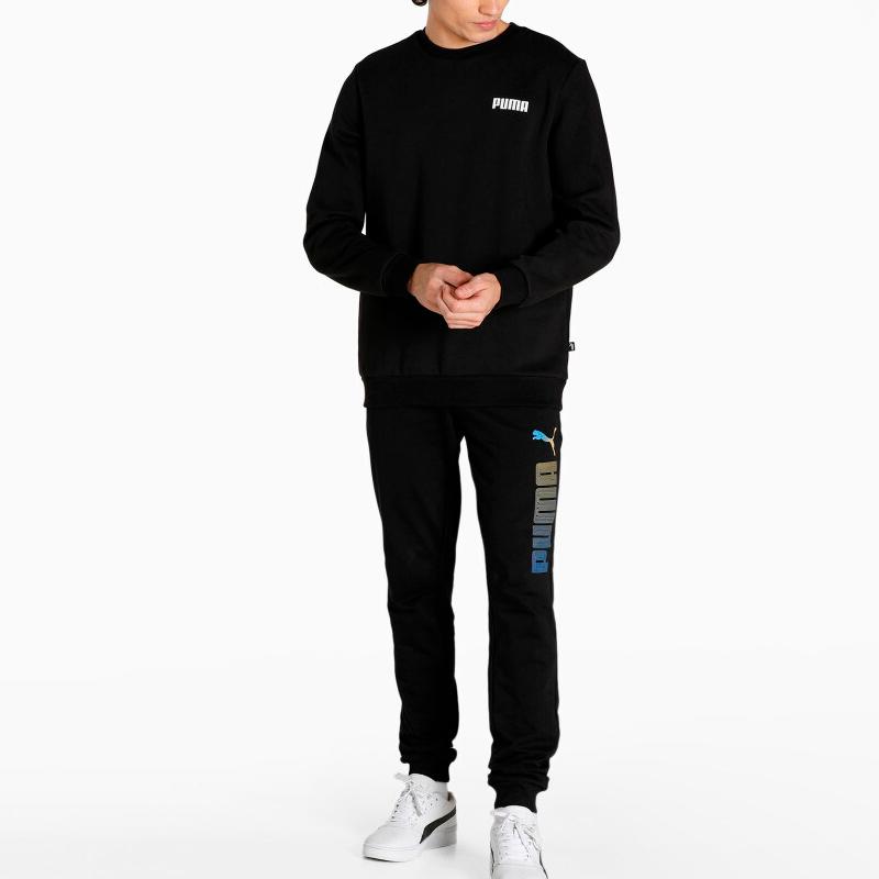 Puma Essentials Crew Sweatshirt With Logo Print Men Sweatshirts Black 847460-01