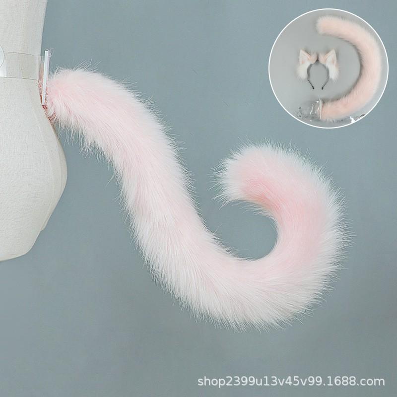 Handmade Plush Animal Ear Tail Headband Cosplay Anime Convention Cute Cat Fox Ears Hair Accessory